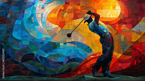 illustration of golfer