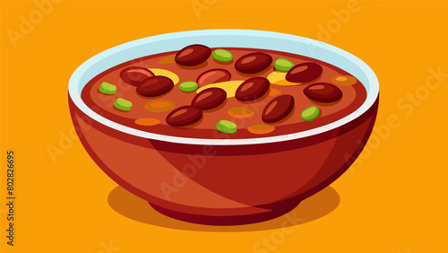 A bowl of tangy red kidney bean chili representing the rich history and resilience of African American communities who have thrived and survived. Vector illustration