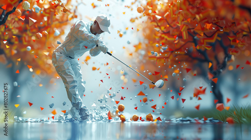illustration of golfer