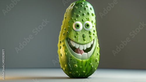 Smiling cucumber character