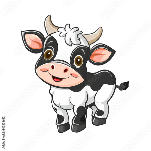 2D Vector illustration of a cow cartoon.