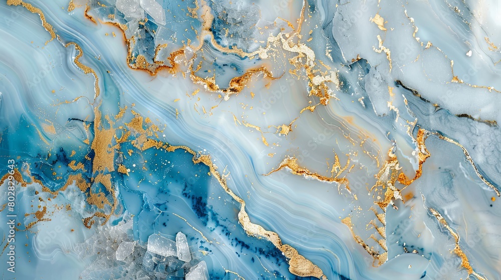 Serene Blue and White Marble Texture with Gold Veins Serene Blue and White Marble Texture with Gold Veins