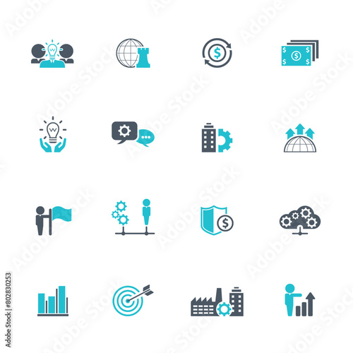 Universal business management and human resources icon set. Universal icons for web and mobile. Vector.