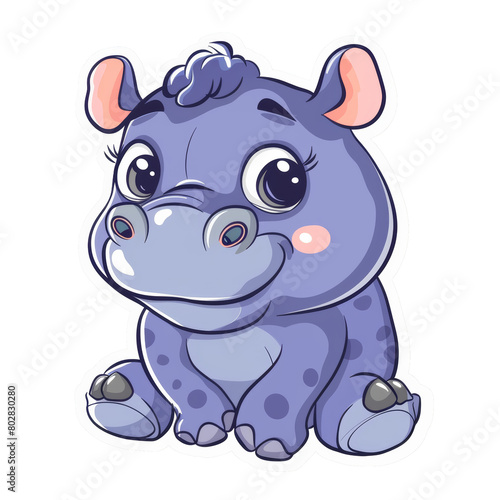 Vector illustration of a hippo cartoon.