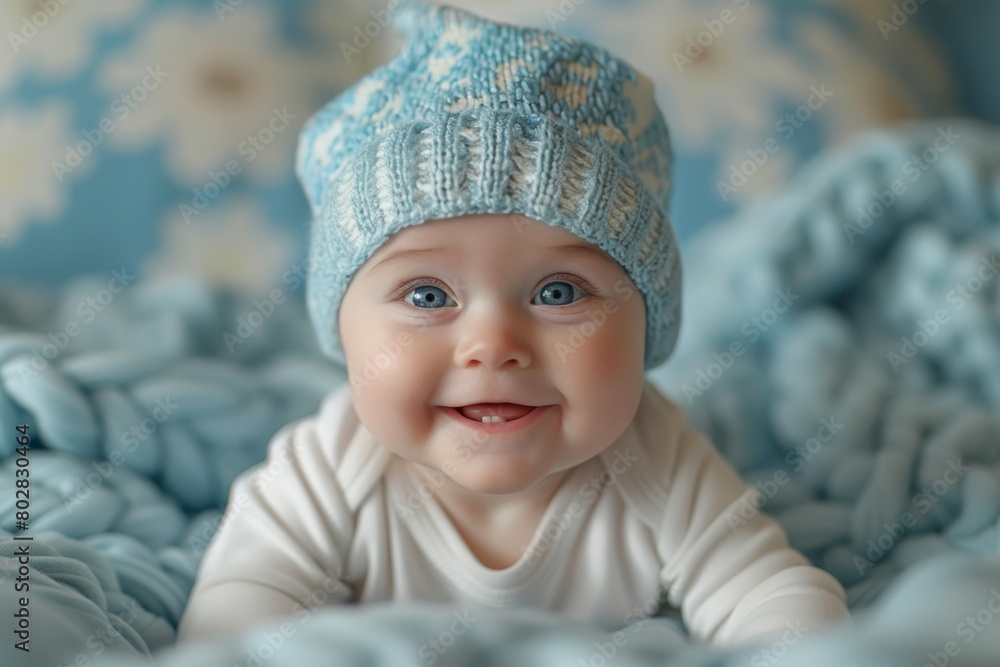 Portrait Photograph of an Adorable Cute Baby Face Smiling Directly at Camera Displaying an Expression of Happiness and Contentment Portrait Photograph of an Adorable Cute Baby Face Smiling Directly at Camera Displaying an Expression of Happiness and Contentment