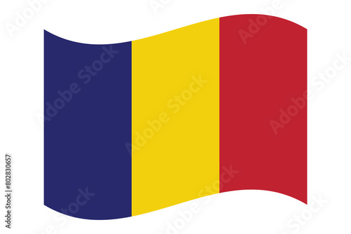 Flag of Romania. Romanian national symbol in official colors. Template icon. Abstract vector background