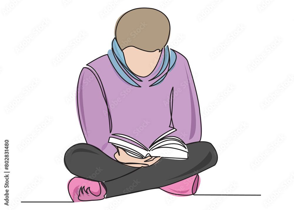 the boy is reading a book Colour the boy is reading a book Colour