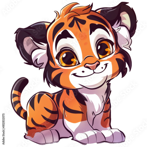 Vector illustration of a tiger cartoon.
