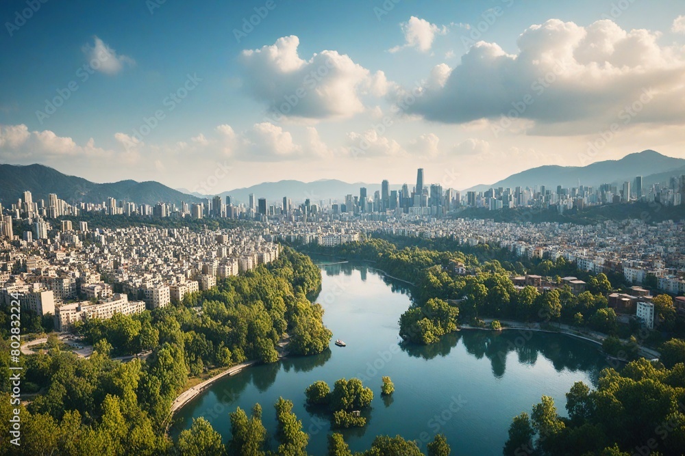 Fototapeta premium landscape with lake