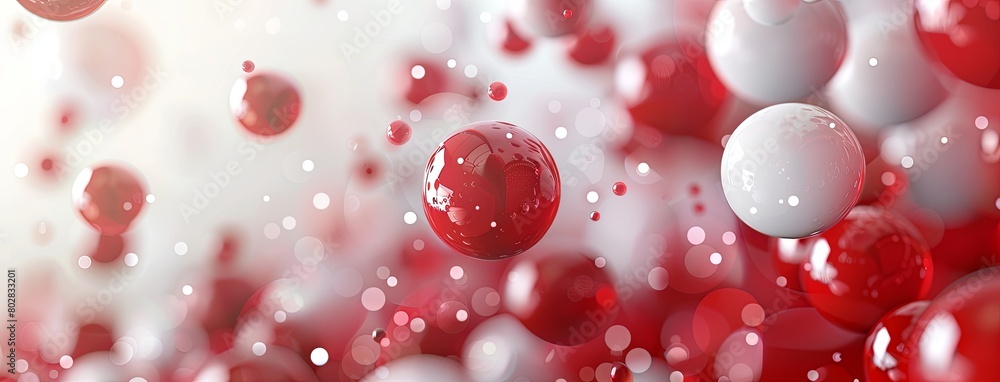 3D white and red bubbles abstract background 3D white and red bubbles abstract background