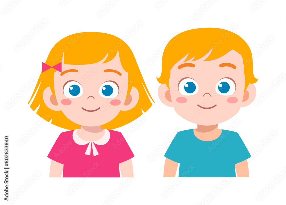 little kid with friend smile and happy little kid with friend smile and happy
