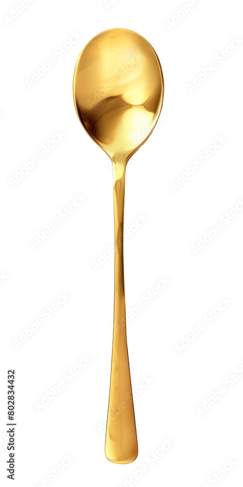 New golden spoon on white background New golden spoon on white background