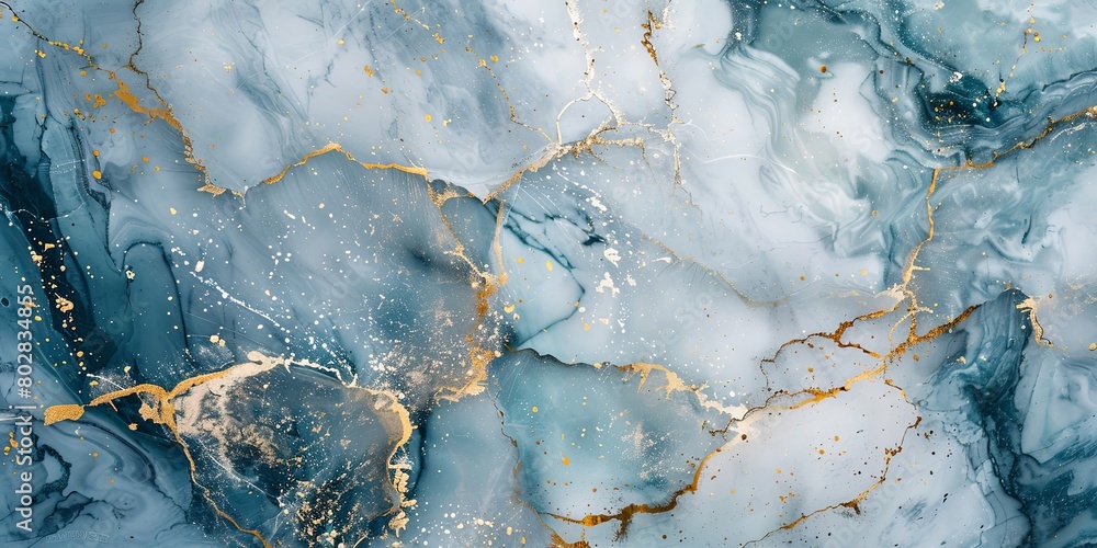 Serene Blue and White Marble Texture with Gold Veins Serene Blue and White Marble Texture with Gold Veins