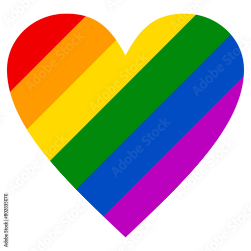 heart shaped rainbow. Pride flag illustration. Lgbt community symbol in rainbow colors. Vector backdrop for your design.