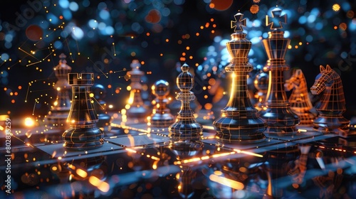 An enchanting image of a chess computer, its advanced algorithms and analytical capabilities highlighting the technological evolution of the game on International Chess Day.