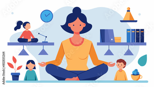 A woman sitting in a thes office discussing the struggles of balancing work and family life and resisting societal pressures to have it all..