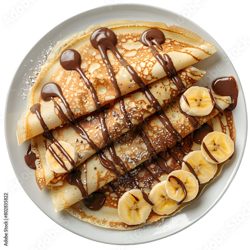 Chocolate Banana Crepes On Transparent Background