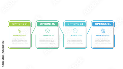 Infographic elements design template, business concept with 4 steps or options, can be used for workflow layout, diagram, annual report, web design.Creative banner, label vector.
