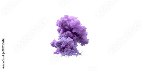 A purple smoke cloud in the style of png, isolated on a white background