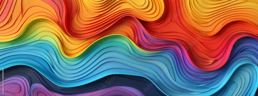 Vibrant Abstract Colorful Waves Background