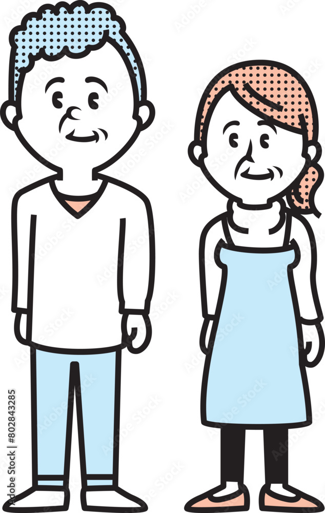 シニア夫婦のイラスト