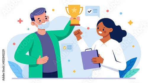 The the and patient together reviewed the therapy progress record highlighting and celebrating small victories and significant breakthroughs..
