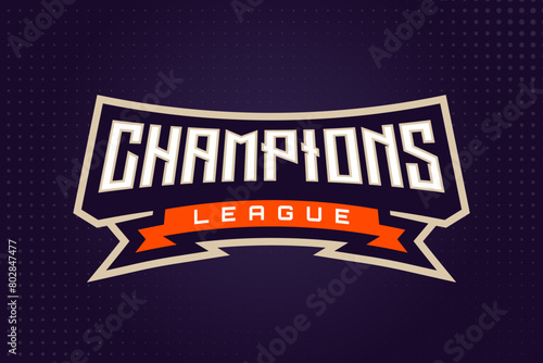 Champions League E-sports or Sports Logo for Tournament and Championship