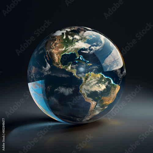 Glass globe in the form of planet Earth