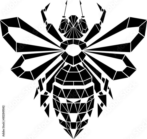 Silhouette polygonal bee