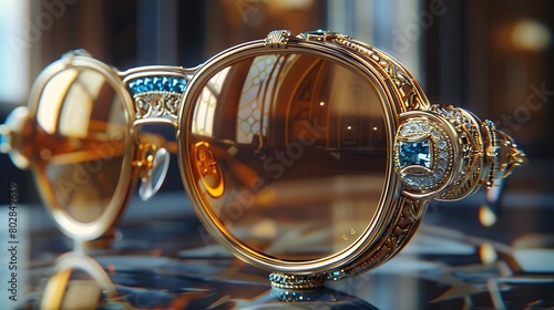 Delight in the intricate details of luxury eyewear, rendered in breathtaking realism and clarity, each frame a work of art in its own right.