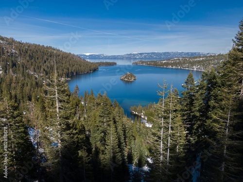 Emerald Bay Vista and Fannette Island, South Lake Tahoe, California, United States of America.