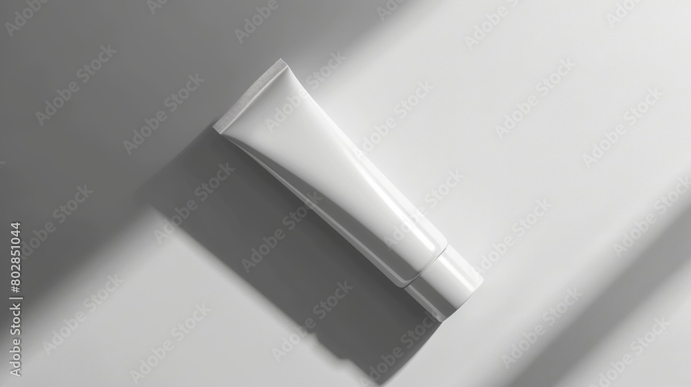 Blank white beauty tube bottle mockup template for label, with soft lighting to highlight tube bottle details, Ai Generated Images Blank white beauty tube bottle mockup template for label, with soft lighting to highlight tube bottle details, Ai Generated Images