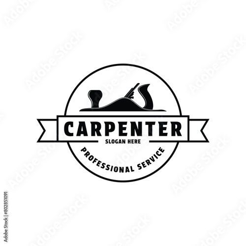 Carpenter logo design vintage retro label stamp circle