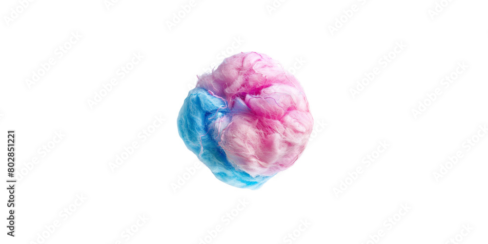 CEmpty cloud of cotton candy in pink and blue colors on white background CEmpty cloud of cotton candy in pink and blue colors on white background