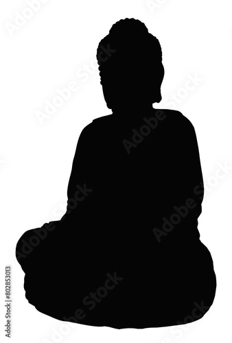 Silhouette mit einer Buddha Statue