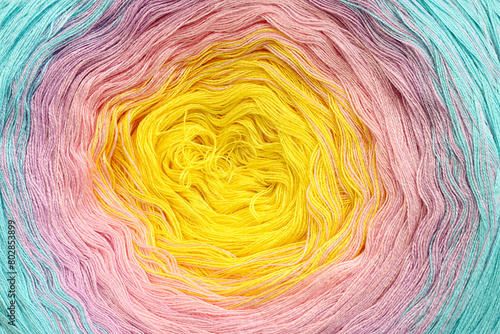colorful pastel cotton yarn ball of wool © tomertu