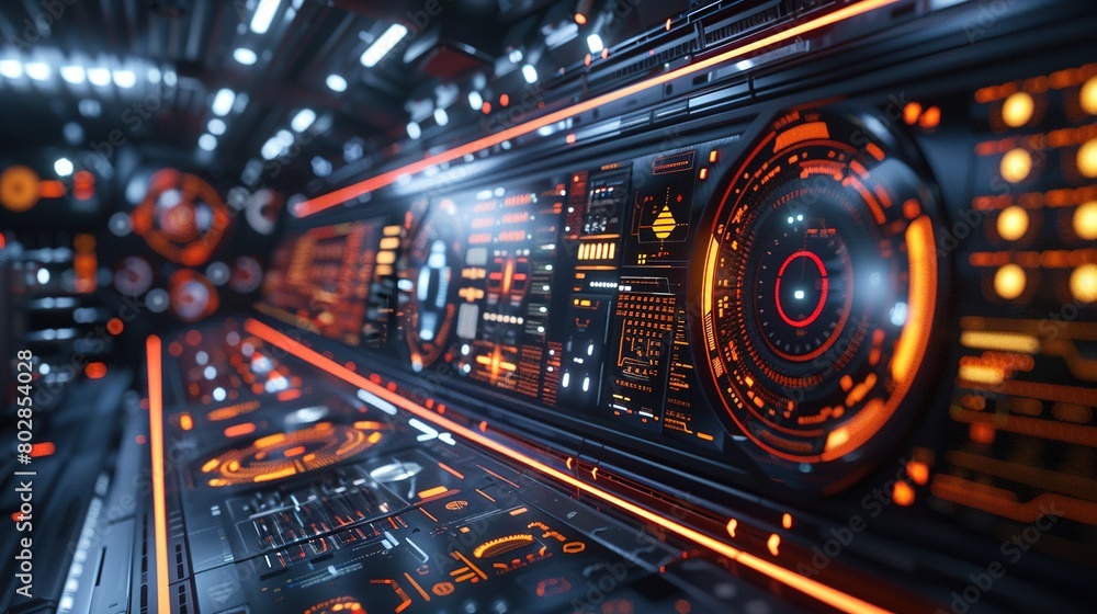 Fototapeta premium Futuristic technology concept with digital devices