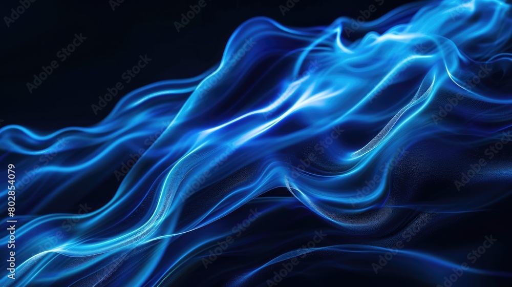 Abstract blue liquid waves with glittering particles. Abstract blue liquid waves with glittering particles.