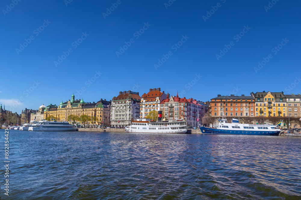 View of Strandvagen, Stockholm, Sweden