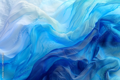 Elegant Blue Fabric Waves Abstract Background
