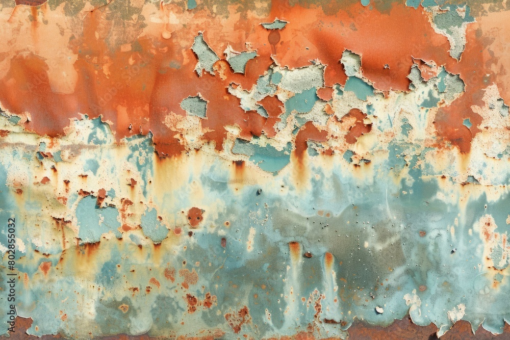 Fototapeta premium Vintage Rusty Metal Texture with Peeling Paint for Creative Backgrounds