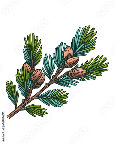 branch with pine nuts