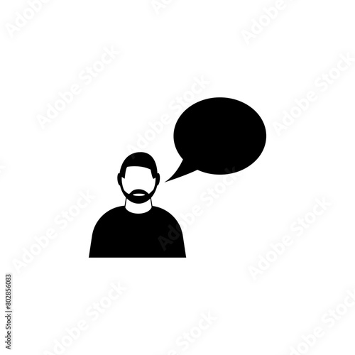 Speaking Man flat vector icon. Simple solid symbol isolated on white background. Speaking Man sign design template for web and mobile UI element