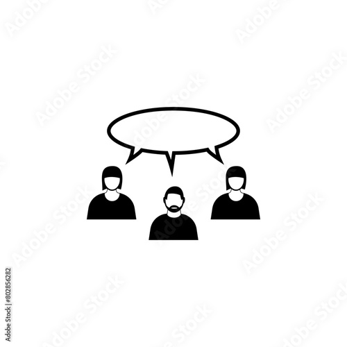 Team Brainstorming flat vector icon. Simple solid symbol isolated on white background. Team Brainstorming sign design template for web and mobile UI element