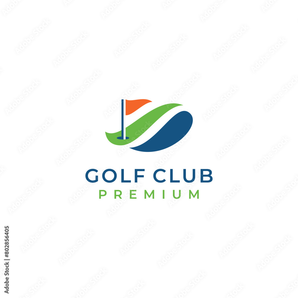 abstract golf club pin logo vector illustration for golfing golfer sport club outdoor abstract golf club pin logo vector illustration for golfing golfer sport club outdoor