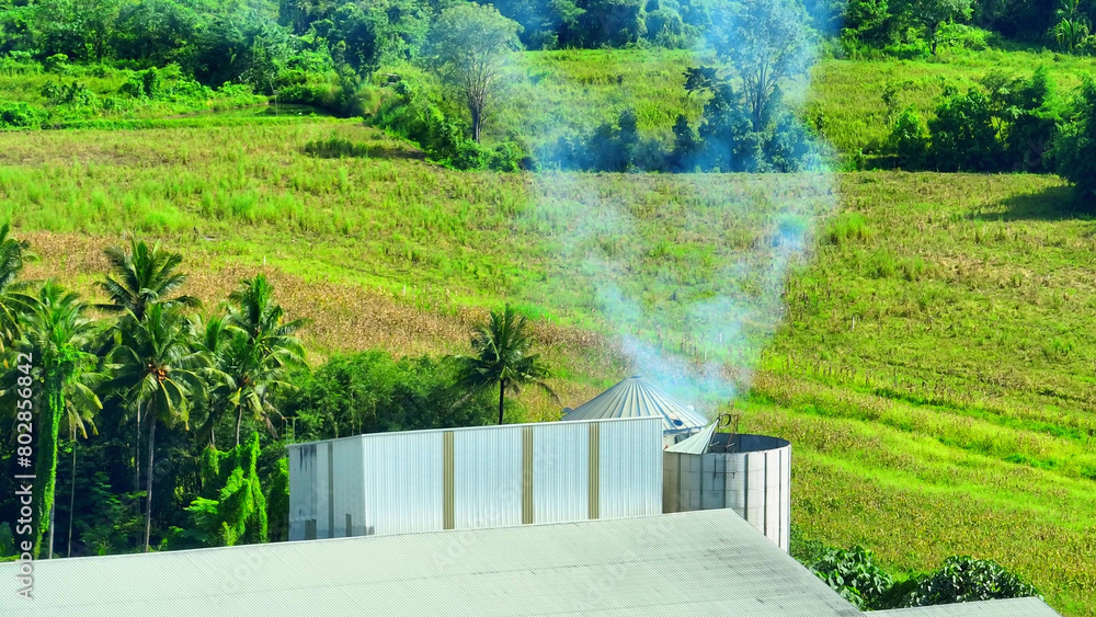 Amidst rustic fields, ethereal white wisps ascend, a lament of industry's fiery breath, staining nature's canvas with pollution's sorrowful brushstrokes.
Amidst rustic fields, ethereal white wisps ascend, a lament of industry's fiery breath, staining nature's canvas with pollution's sorrowful brushstrokes.