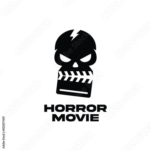Horror movie logo icon vector