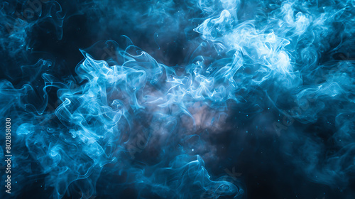 Abstract Fluid Dark blue and light blue gradient smoke.