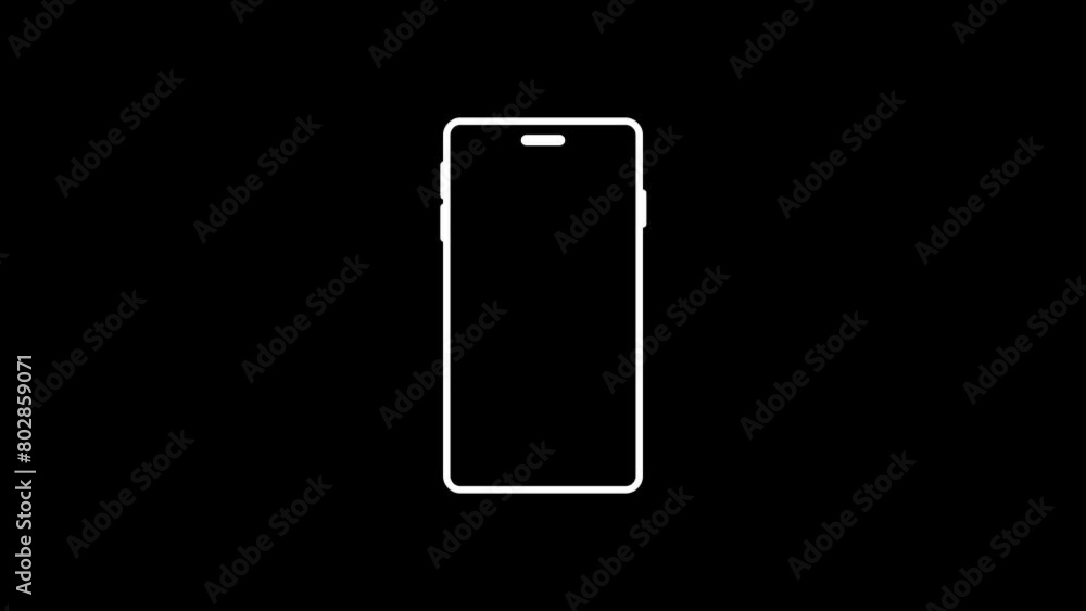 Animated red low battery icon on phone. Animated red low battery icon on phone.