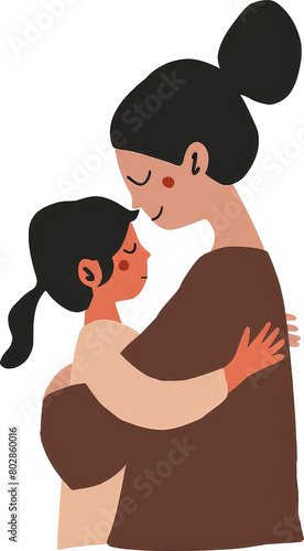 Tender Moment Between Mother and Child Illustration